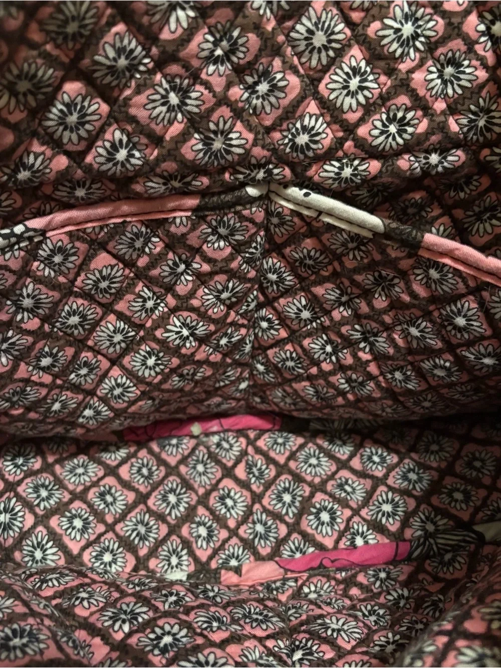 Vera Bradley Mocha Rouge Floral Bookbag Laptop Bag Diaper Bag